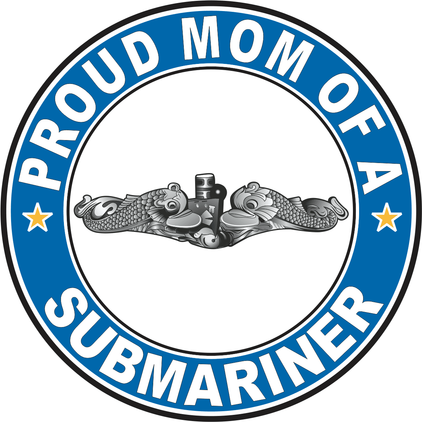 Proud Mom of a Submariner Silver Dolphins Round Decal
