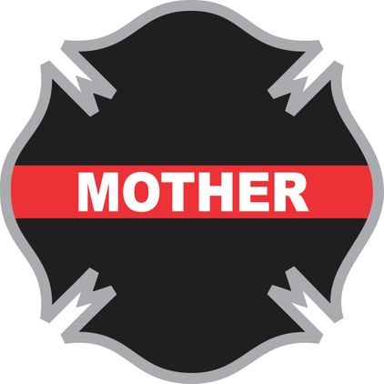 Thin Red Line Mother Firefighter Cross Decal
