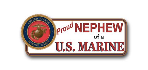 Proud Nephew Of A U.S. Marine Vinyl Transfer Bumper Sticker