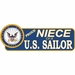 Proud Niece Of A U.S. Sailor Vinyl Transfer Bumper Sticker