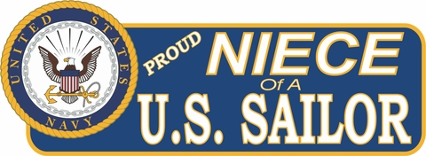 Proud Niece Of A U.S. Sailor Vinyl Transfer Bumper Sticker