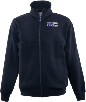 Proud Parent of a Coastie U.S. Coast Guard Game Sportswear Firefighters Full Zip Turtleneck