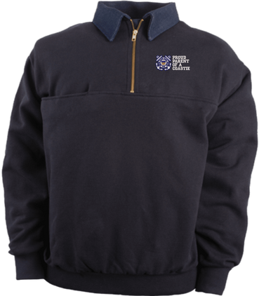Proud Parent of a Coastie U.S. Coast Guard Game Sportswear Firefighters Quarter-Zip Work Shirt