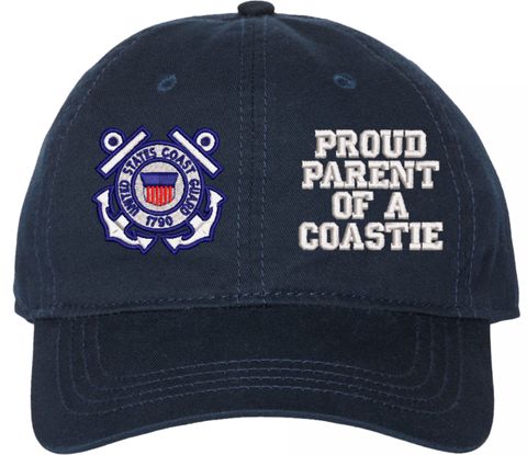 Proud Parent of a Coastie U.S. Coast Guard Unstructured Dad Cap