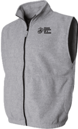 Proud Parent of a Marine U.S. Marine Corps Full Zip Fleece Vest