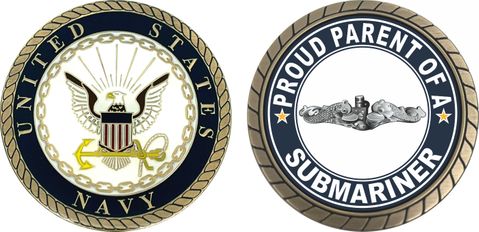 Proud Parent of a Submariner Silver Dolphins Challenge Coin