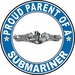 Proud Parent of a Submariner Silver Dolphins Round Decal
