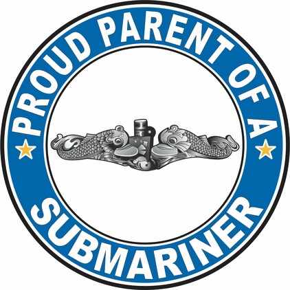 Proud Parent of a Submariner Silver Dolphins Round Decal