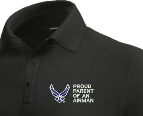 Proud Parent of an Airman U.S. Air Force Moisture Wicking Polo