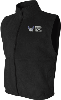 Proud Parent of an Airman U.S. Air Force Full Zip Fleece Vest