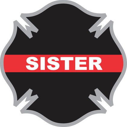 Thin Red Line Sister Firefighter Cross Decal
