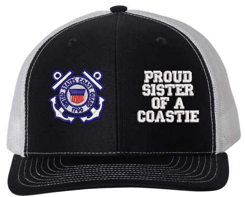 Proud Sister of a Coastie U.S. Coast Guard Mesh Back Cap