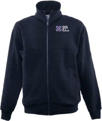 Proud Sister of a Coastie U.S. Coast Guard Game Sportswear Firefighters Full Zip Turtleneck
