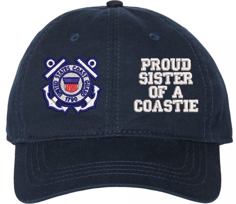 Proud Sister of a Coastie U.S. Coast Guard Unstructured Dad Cap