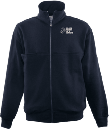 Proud Sister of a Marine U.S. Marine Corps Game Sportswear Firefighters Full Zip Turtleneck