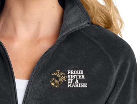 Proud Sister of a Marine U.S. Marine Corps Women's Fleece Jacket