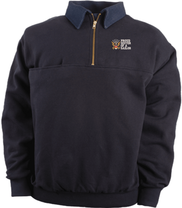 Proud Sister of a Sailor U.S. Navy Game Sportswear Firefighters Quarter-Zip Work Shirt