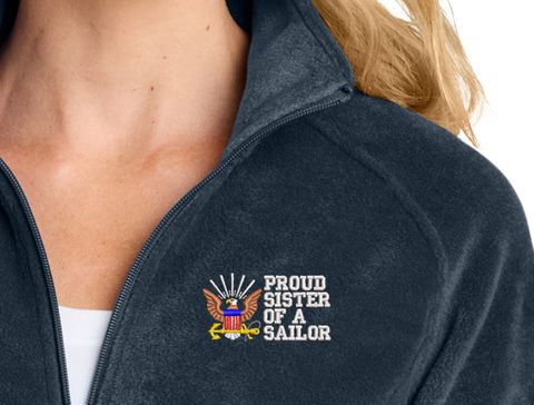 Proud Sister of a Sailor U.S. Navy Women's Fleece Jacket
