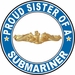 Proud Sister of a Submariner Gold Dolphins Round Decal
