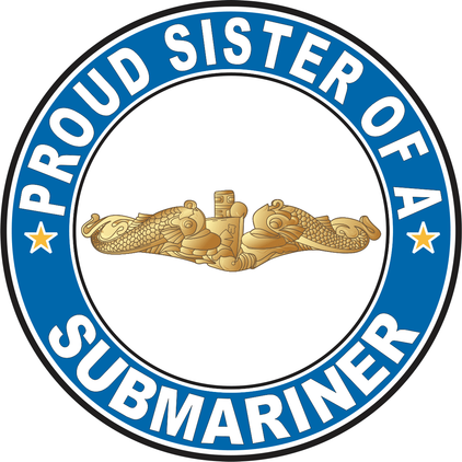Proud Sister of a Submariner Gold Dolphins Round Decal