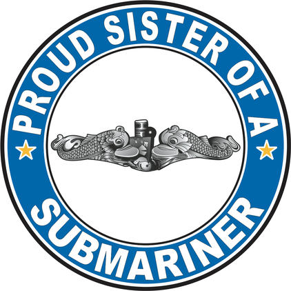 Proud Sister of a Submariner Silver Dolphins Round Decal