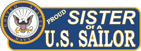 Proud Sister Of A U.S. Sailor Vinyl Transfer Bumper Sticker