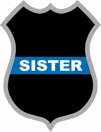 Thin Blue Line Sister Police Badge Decal