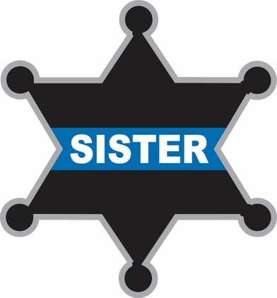 Thin Blue Line Sister Sheriff Badge Decal