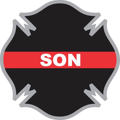 Thin Red Line Son Firefighter Cross Decal