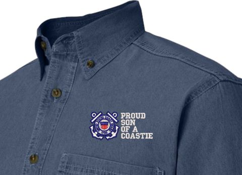 Proud Son of a Coastie U.S. Coast Guard Denim Shirt