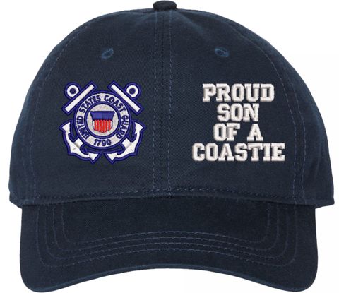 Proud Son of a Coastie U.S. Coast Guard Unstructured Dad Cap
