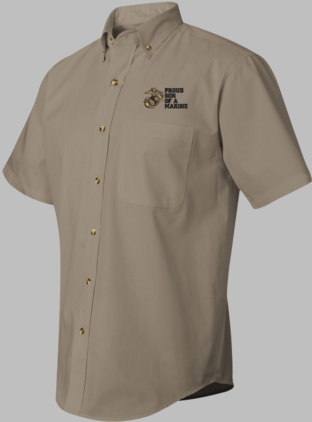 Proud Son of a Marine U.S. Marine Corps Short Sleeve Dress Shirt - CLOSEOUT SALE!
