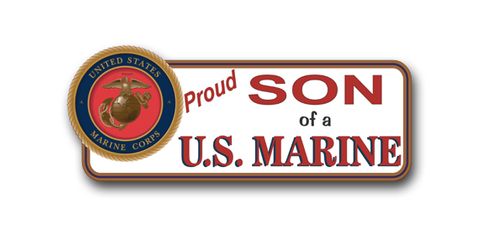 Proud Son Of A U.S. Marine Vinyl Transfer  Bumper Sticker