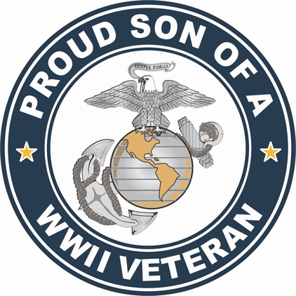 Proud Son of a U.S. Marine Corps World War II Veteran Decal