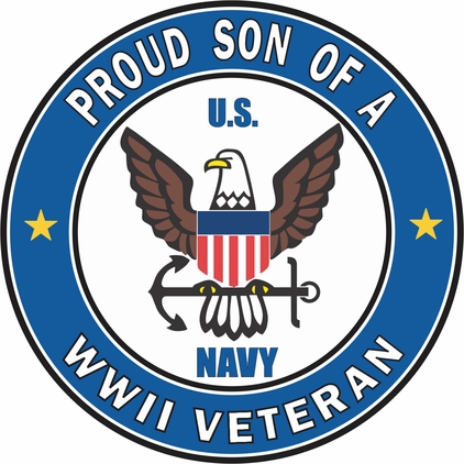 Proud Son of a U.S. Navy World War II Veteran Decal