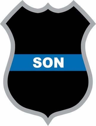 Thin Blue Line Son Police Badge Decal