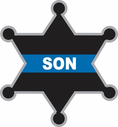 Thin Blue Line Son Sheriff Badge Decal