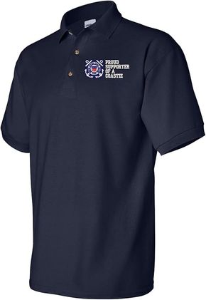 Proud Supporter of a Coastie Navy Blue 50/50 Polo X-Large