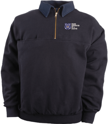 Proud Supporter of a Coastie U.S. Coast Guard Game Sportswear Firefighters Quarter-Zip Work Shirt