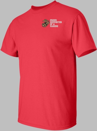 Proud Supporter of a Marine U.S. Marine Corps Embroidered T-Shirt
