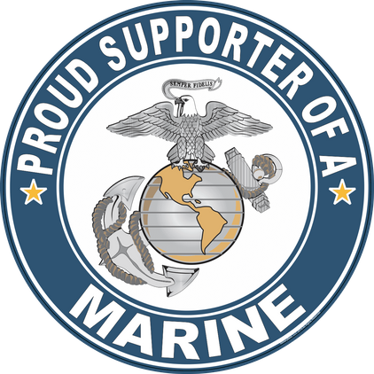 Proud Supporter of a Marine U.S. Marine Corps Round Decal