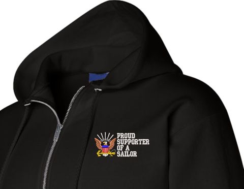Proud Supporter of a Sailor U.S. Navy Full Zip Hoodie
