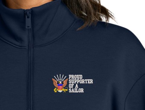 Proud Supporter of a Sailor U.S. Navy Women's Soft Spacer Quarter-Zip