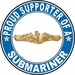 Proud Supporter of a Submariner Gold Dolphins Round Decal