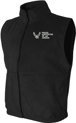 Proud Supporter of an Airman U.S. Air Force Full Zip Fleece Vest