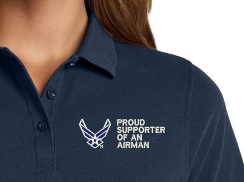Proud Supporter of an Airman U.S. Air Force Women's Stain-Release Polo