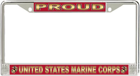 Proud' United States Marine License Plate Frame
