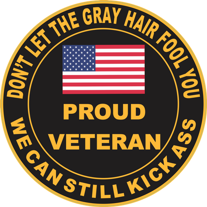 Proud Veteran Gray Hair Decal