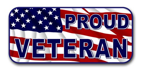 Proud Veteran with American Flag Bumper Sticker