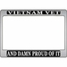 Proud Vietnam Veteran Motorcycle License Plate Frame